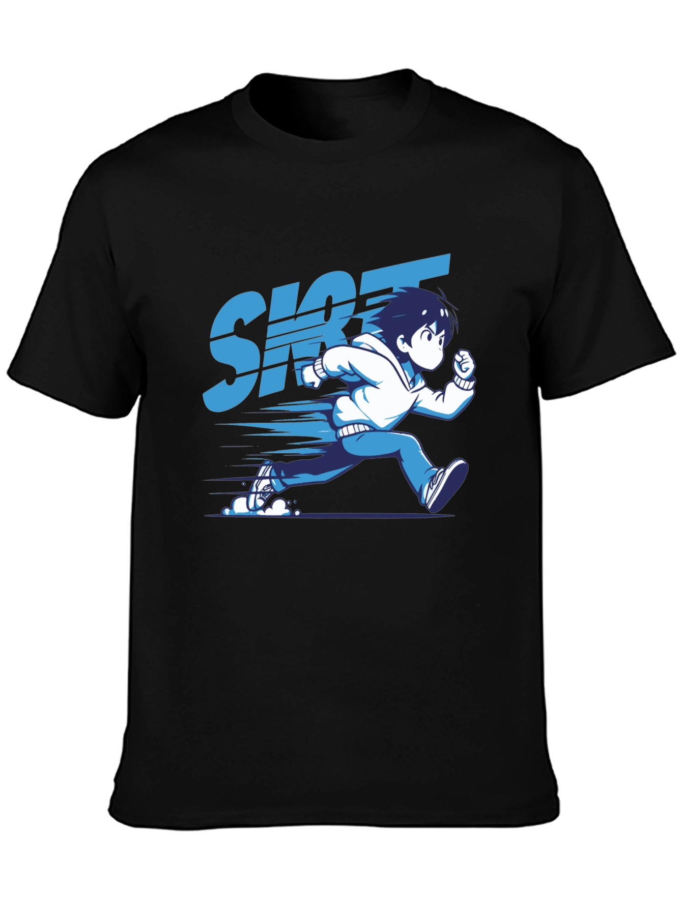 Anime Running T-Shirt - Black Graphic Tee