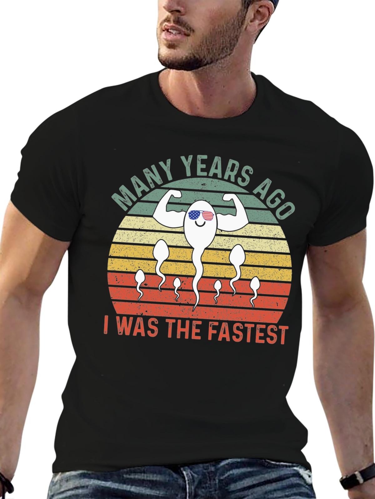 Funny Fastest Sperm Graphic T-Shirt