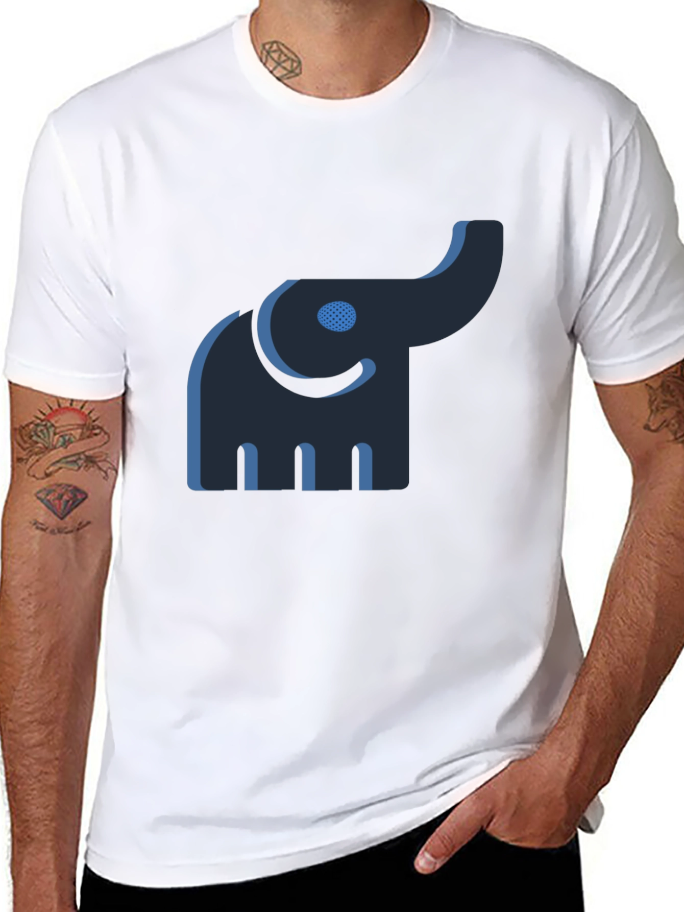 Elephant Graphic Black Tee - Unique Style