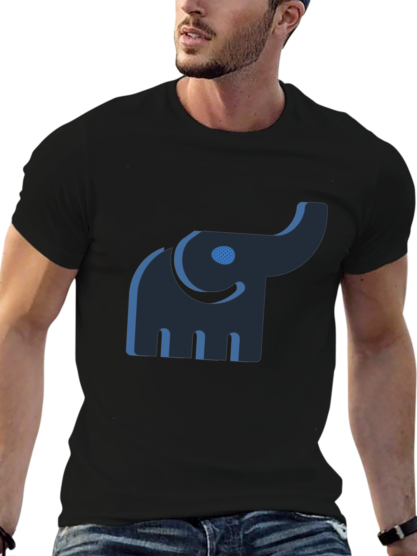 Elephant Graphic Black Tee - Unique Style