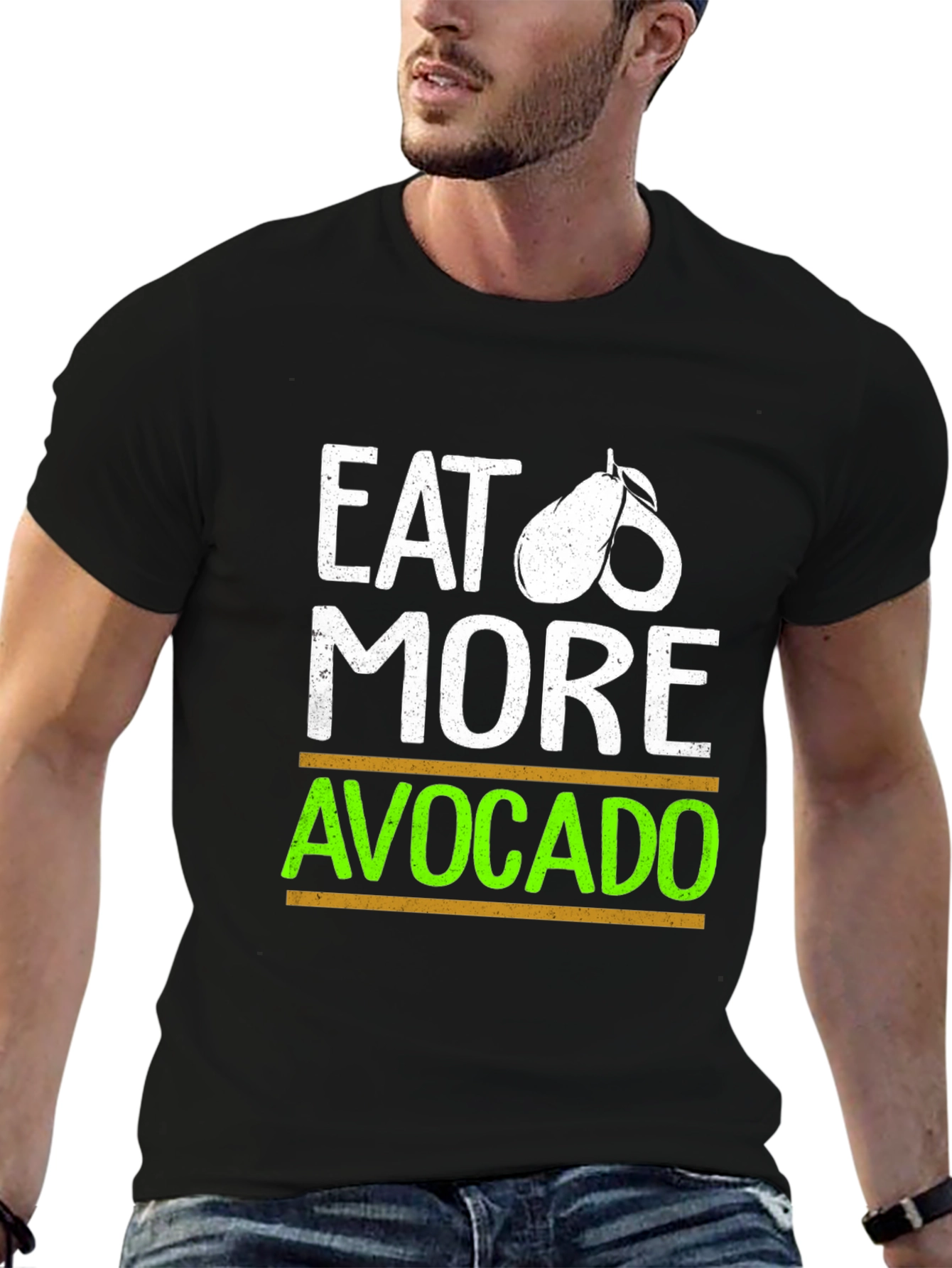 Eat More Avocado Black T-Shirt Graphic Tee