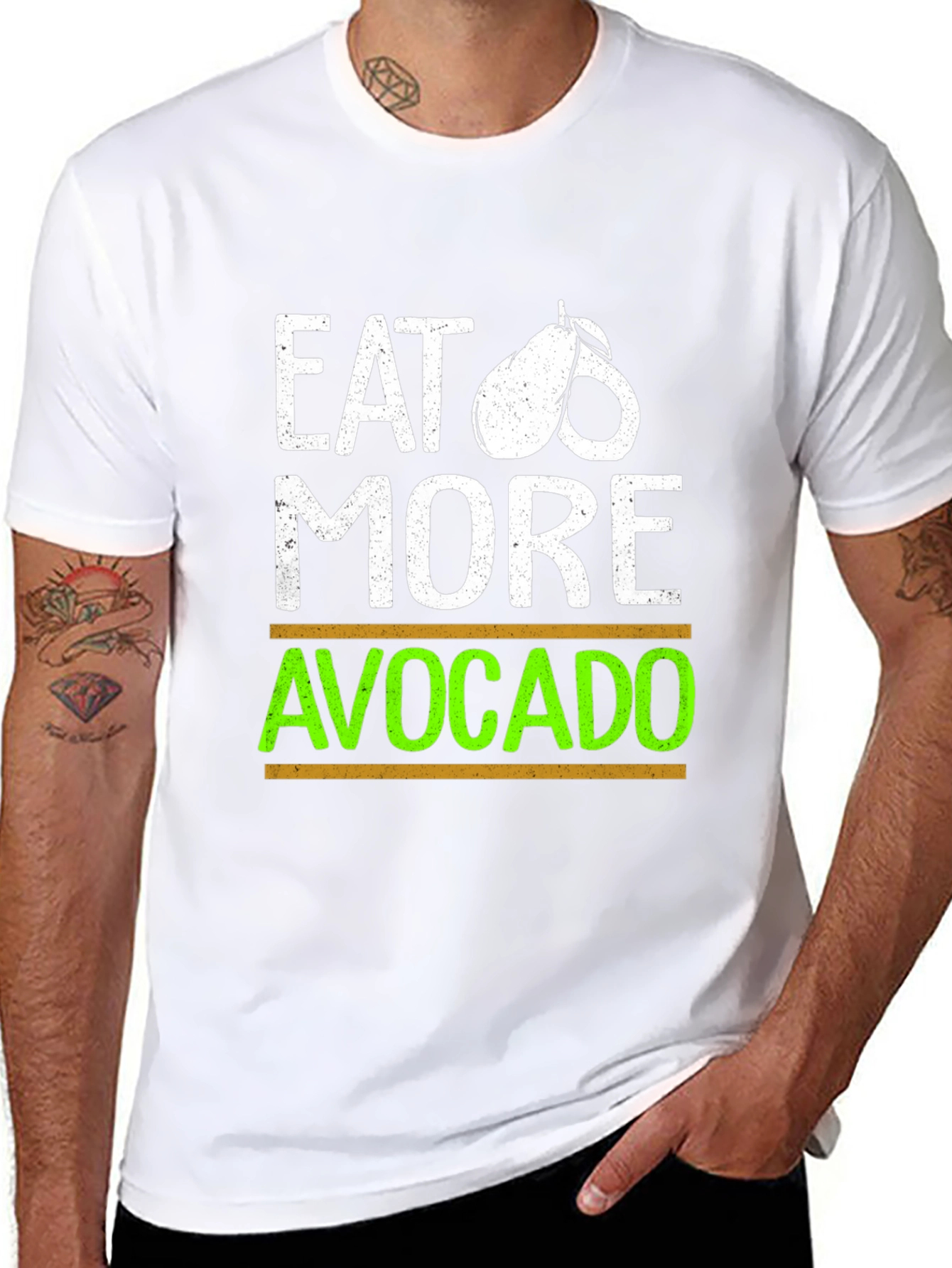 Eat More Avocado Black T-Shirt Graphic Tee