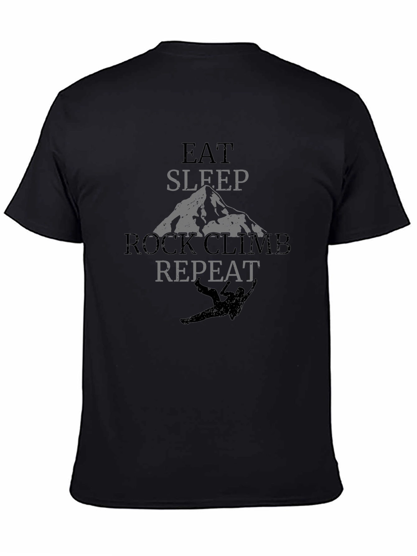 Eat Sleep Rock Climb Repeat Black T-Shirt