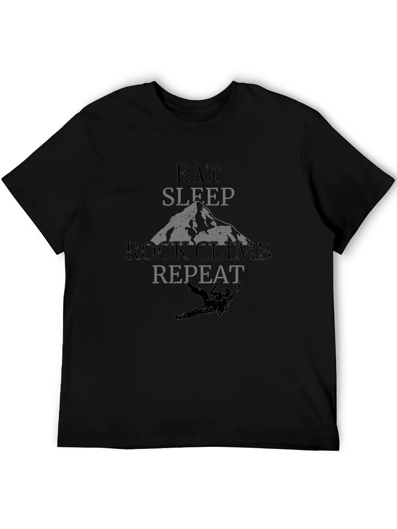 Eat Sleep Rock Climb Repeat Black T-Shirt