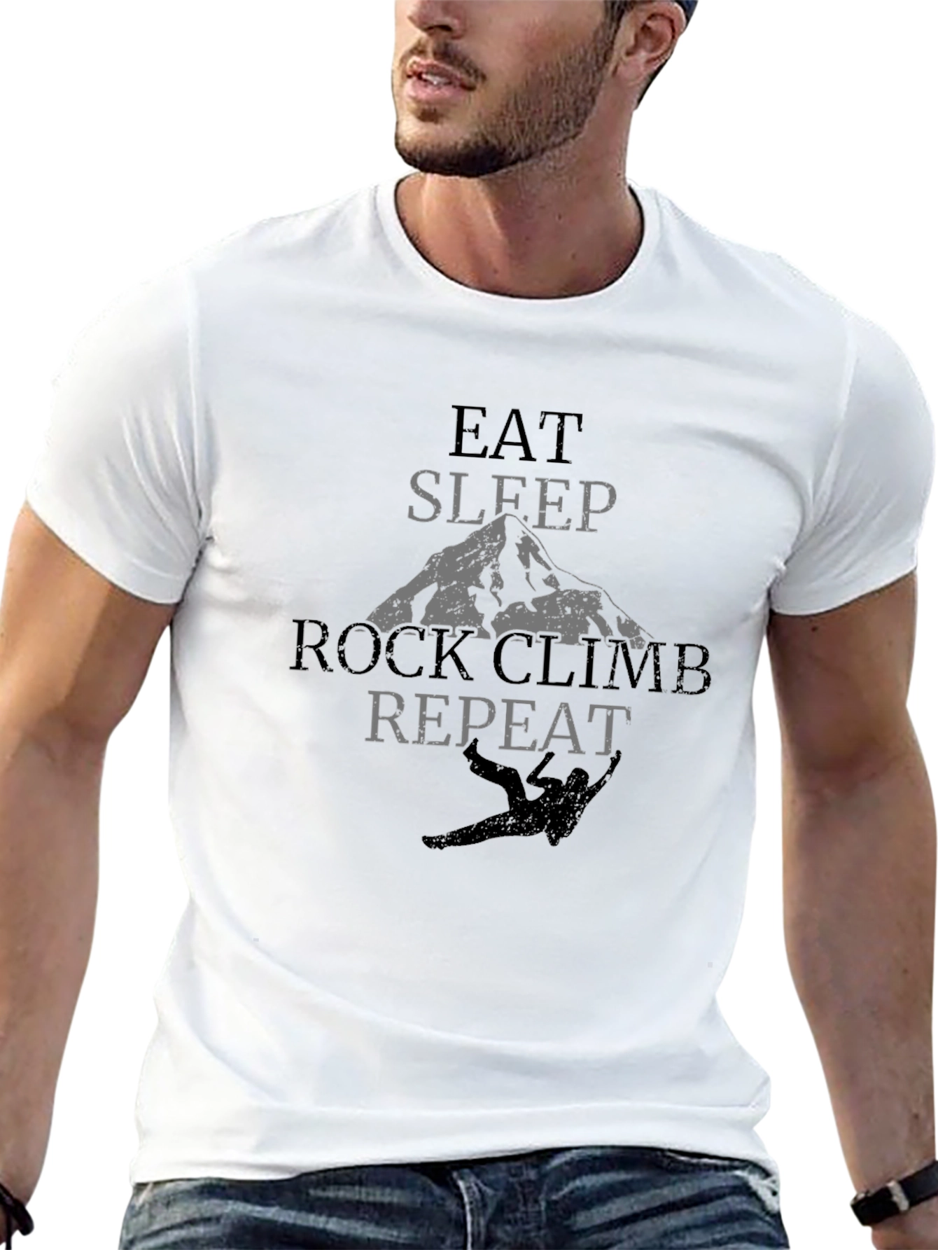 Eat Sleep Rock Climb Repeat Black T-Shirt