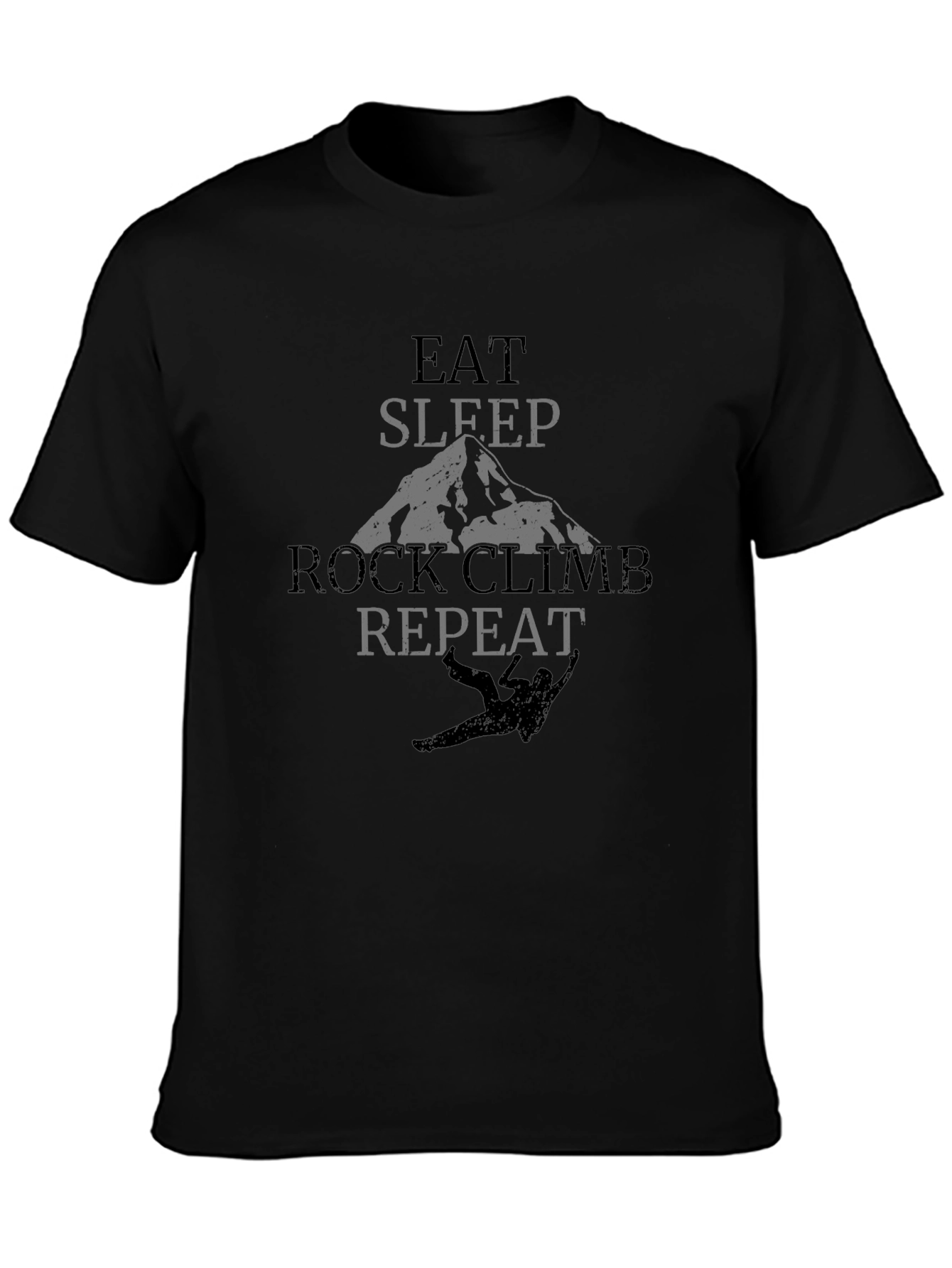 Eat Sleep Rock Climb Repeat Black T-Shirt