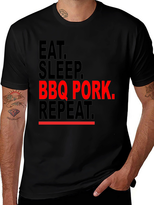 Eat Sleep BBQ Pork Repeat Graphic Tee