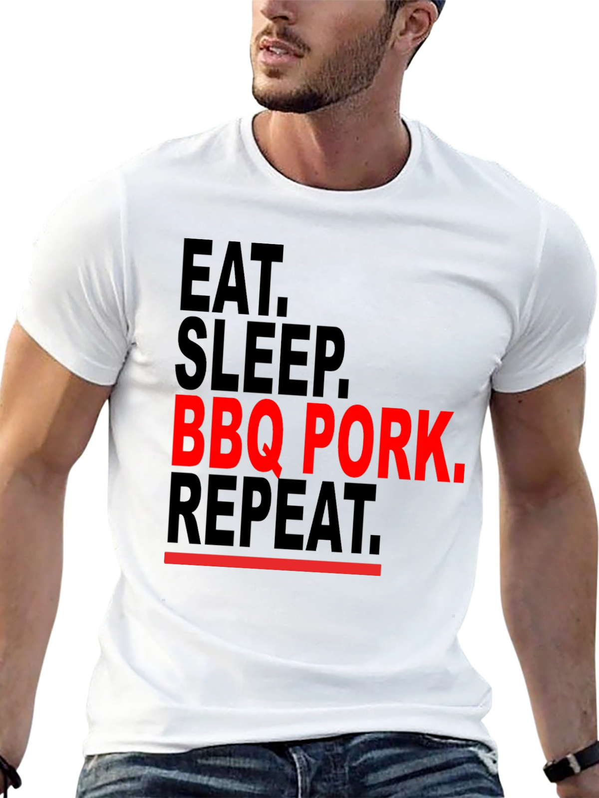 Eat Sleep BBQ Pork Repeat Graphic Tee
