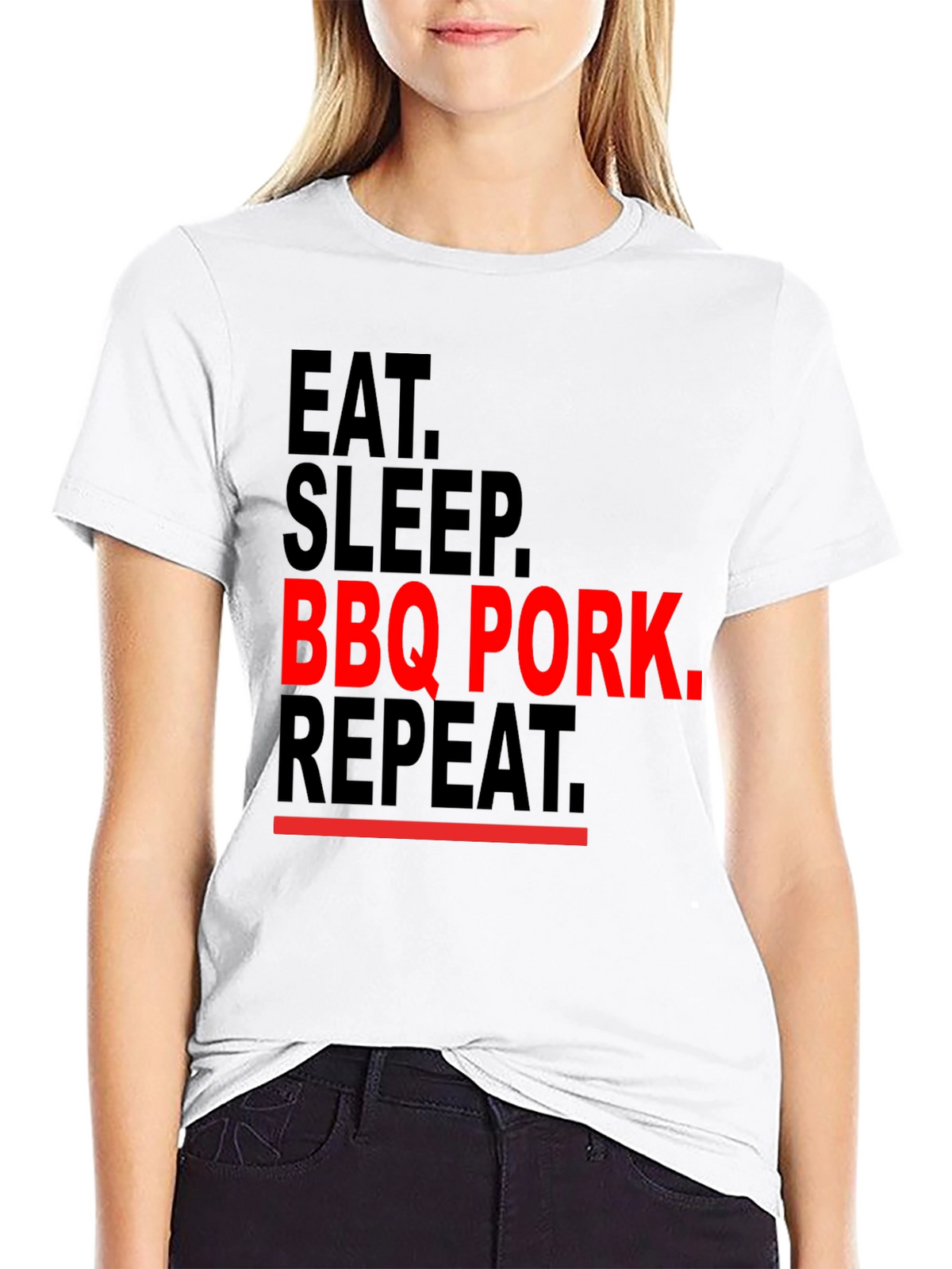 Eat Sleep BBQ Pork Repeat Graphic Tee