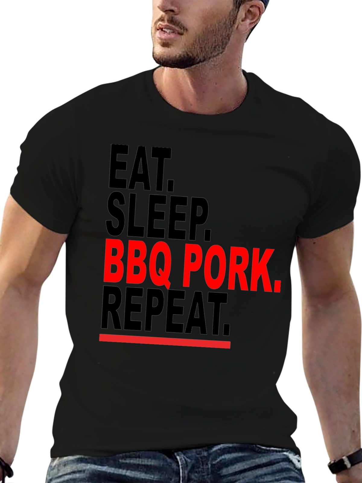 Eat Sleep BBQ Pork Repeat Graphic Tee