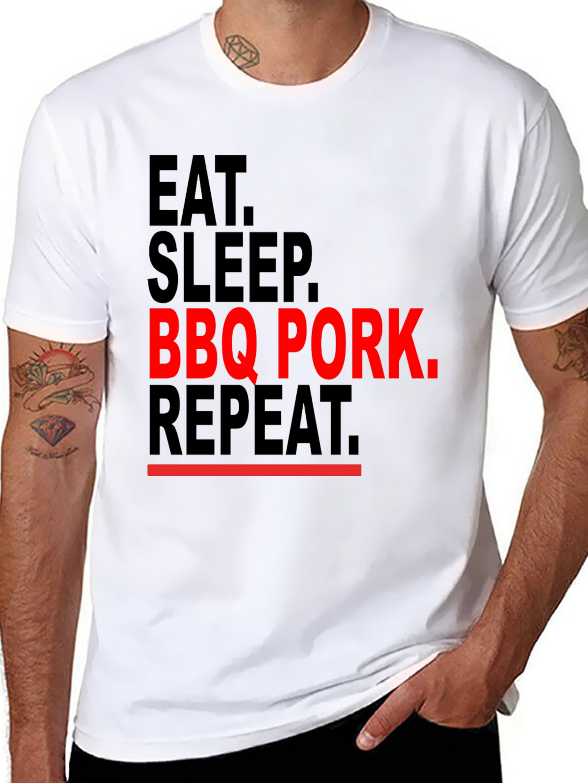 Eat Sleep BBQ Pork Repeat Graphic Tee