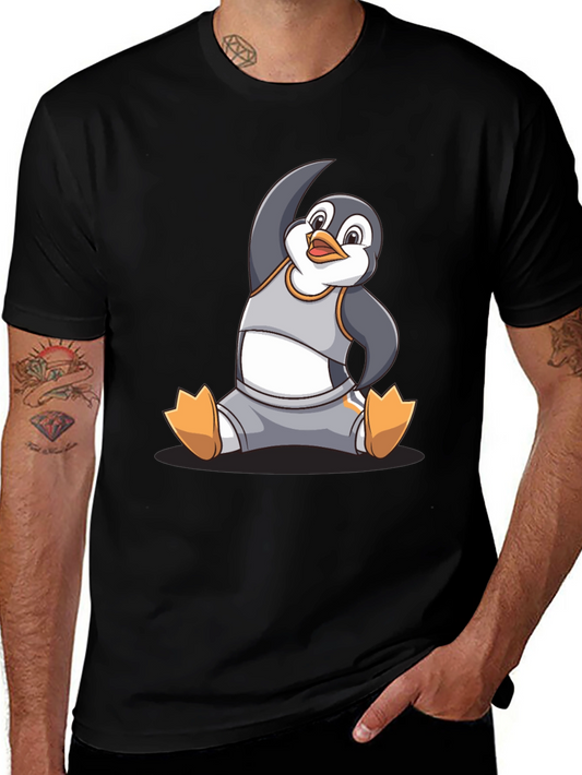 Yoga Penguin Graphic T-Shirt - Comfy Cotton Blend