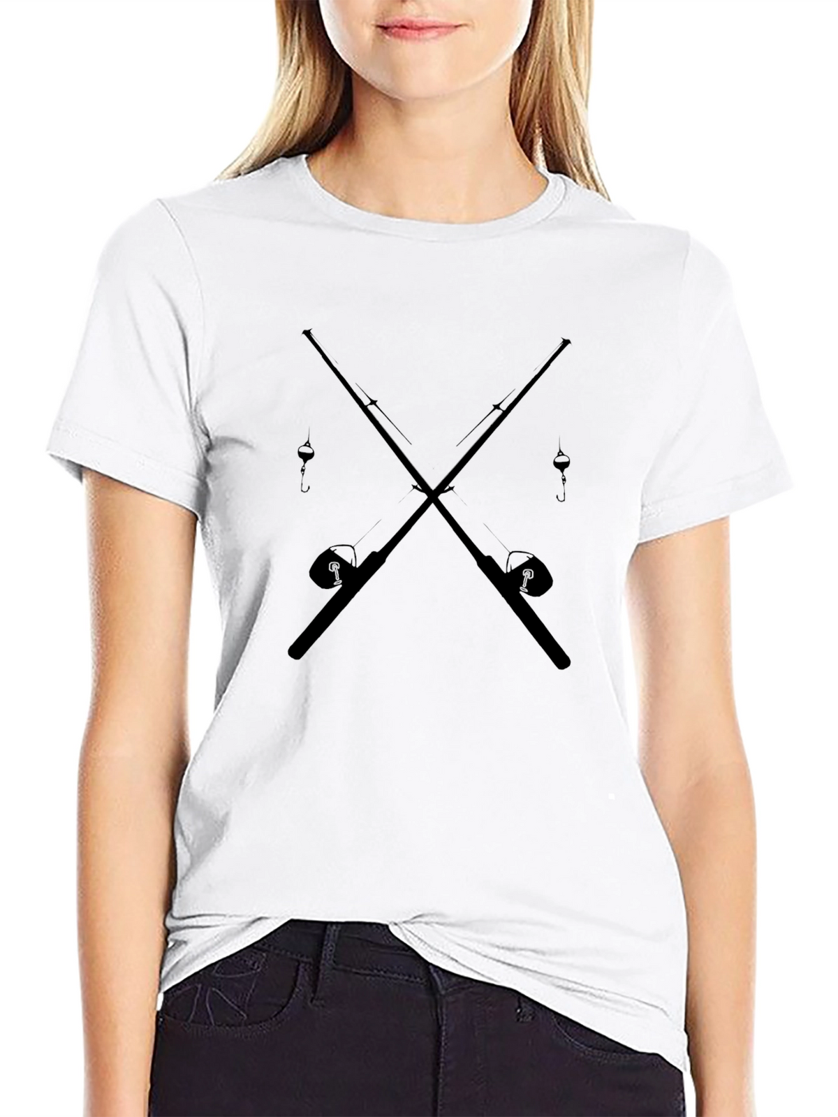 Fishing Rods Mens Black T-Shirt