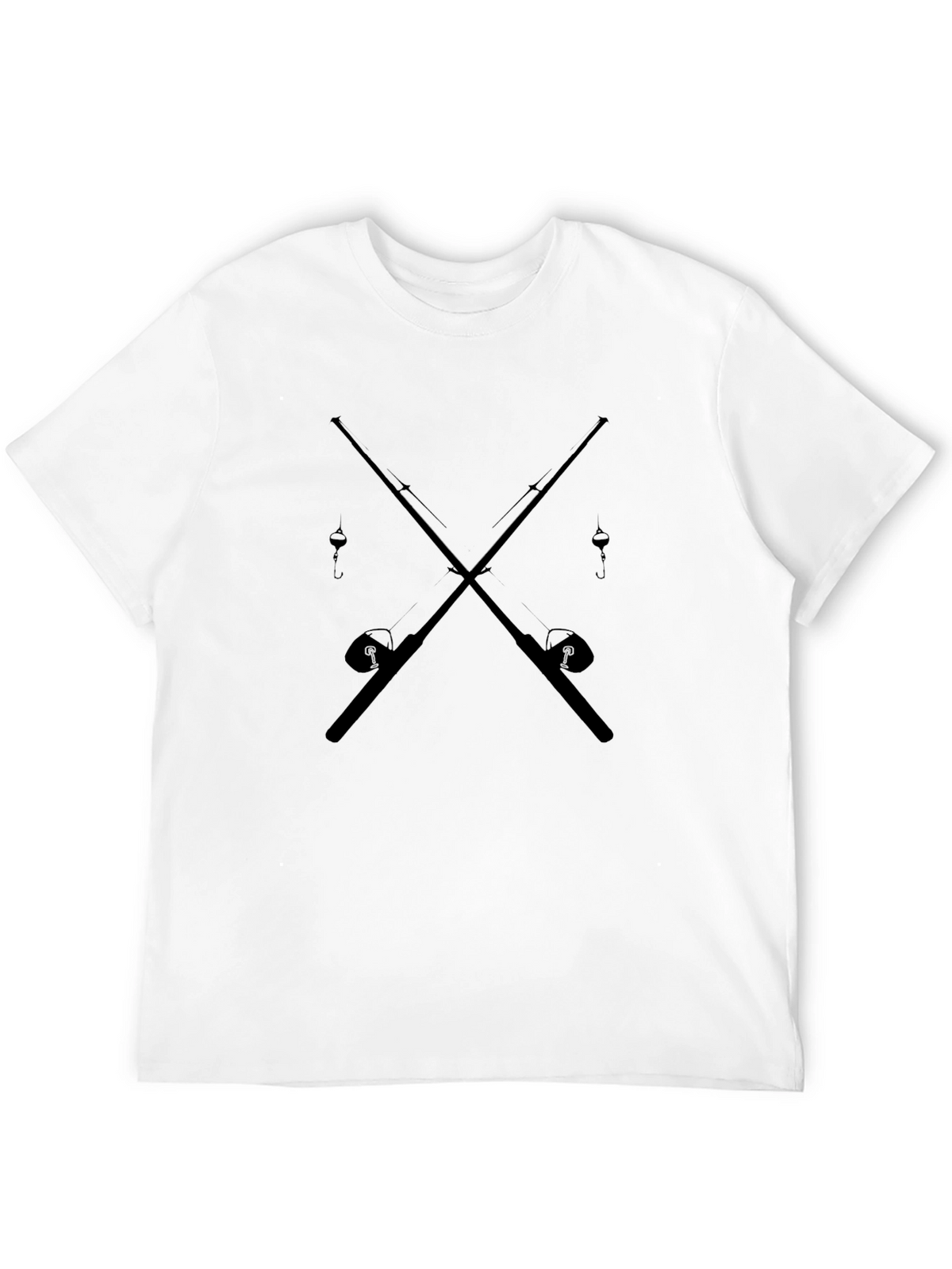 Fishing Rods Mens Black T-Shirt