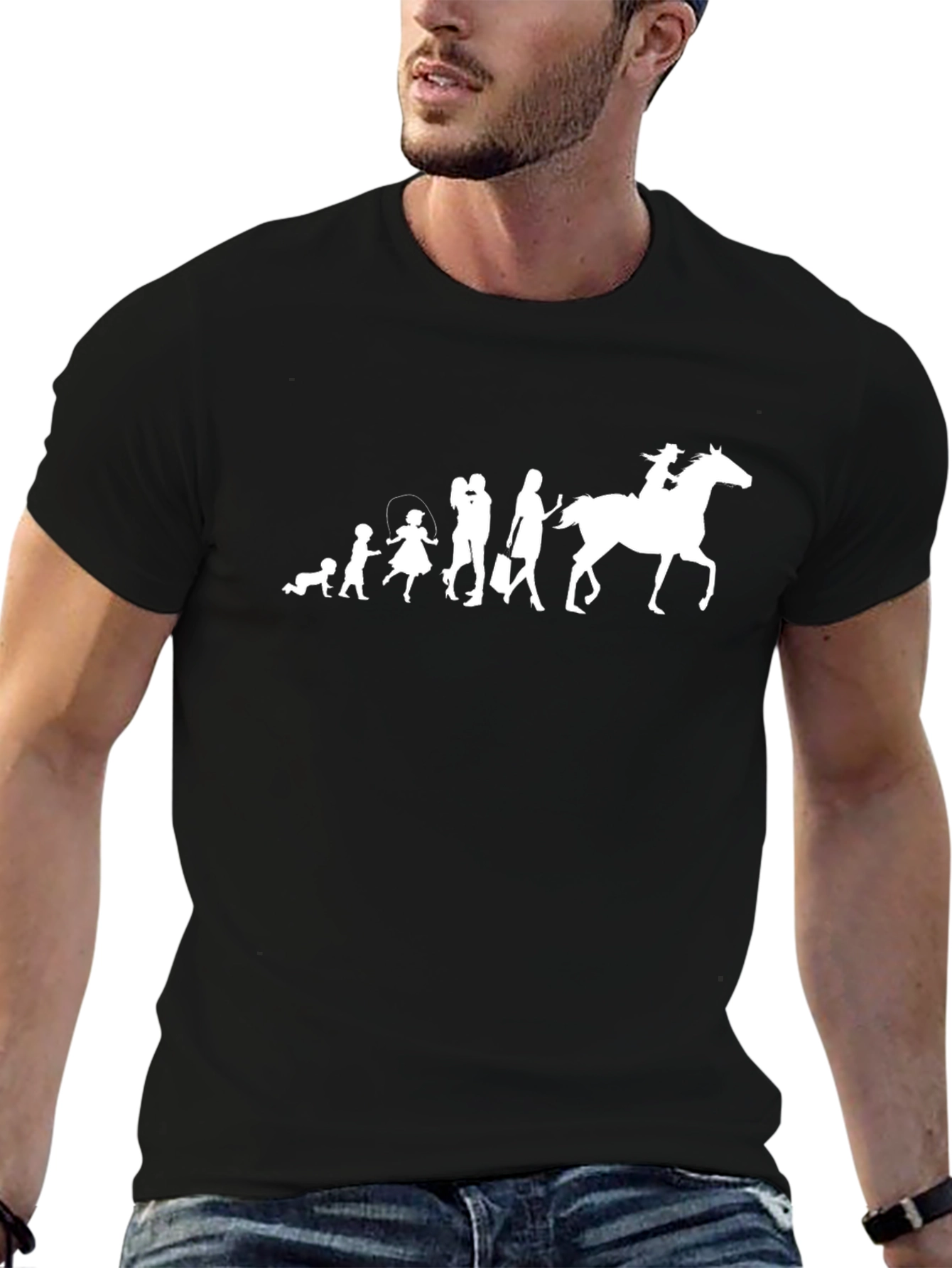 Evolution of a Cowboy Black Graphic Tee