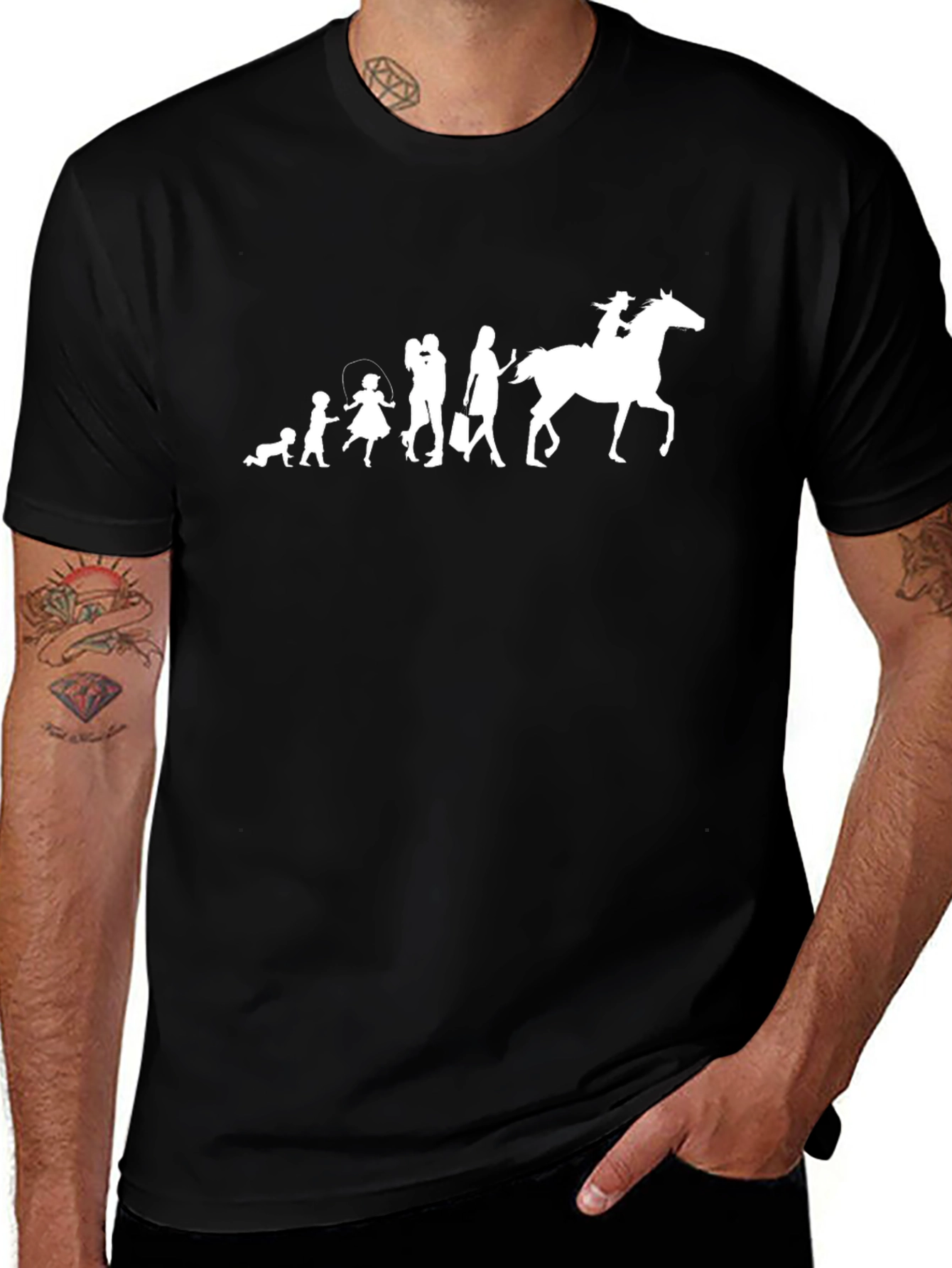 Evolution of a Cowboy Black Graphic Tee
