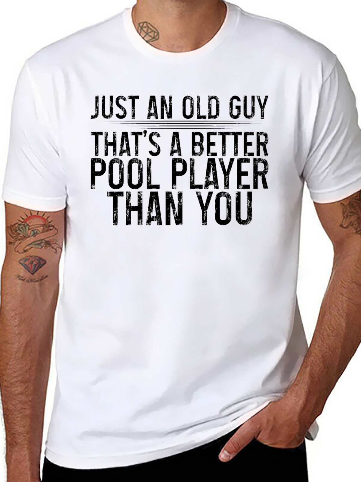 Funny Old Guy Pool Player T-Shirt