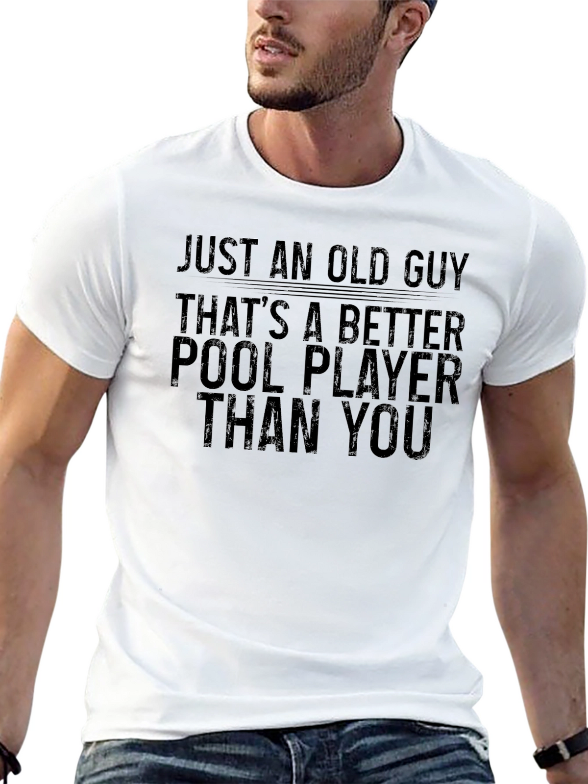 Funny Old Guy Pool Player T-Shirt