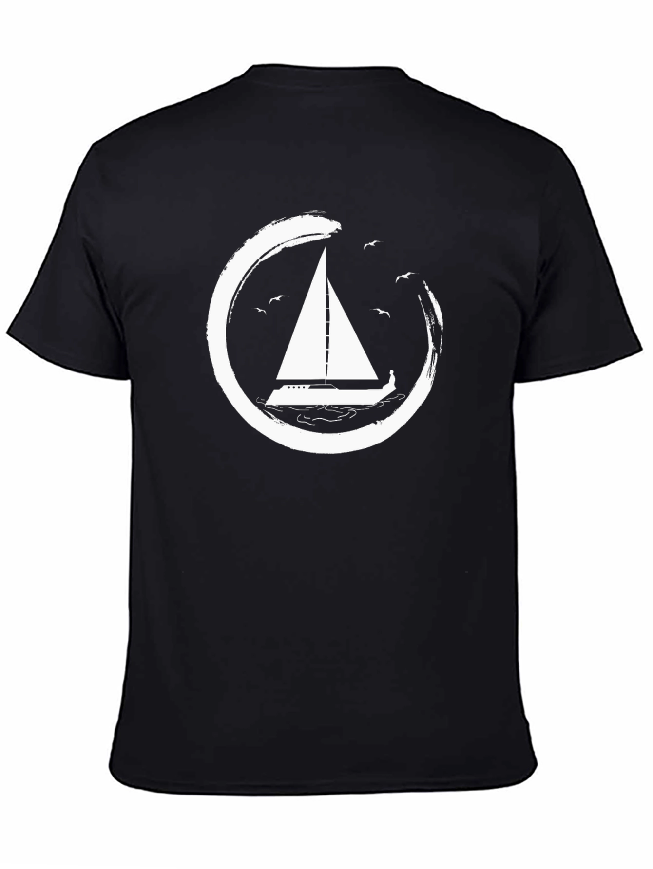Sailboat Graphic Tee - Circular Design Stylish Casual Wear