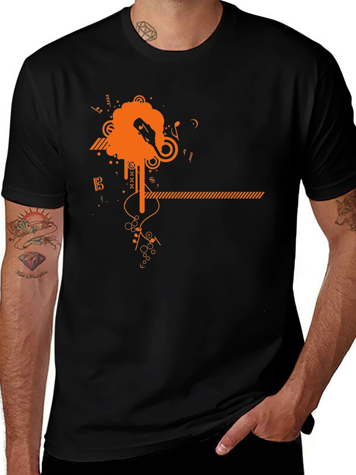 Modern Music Graphic Tee - Black