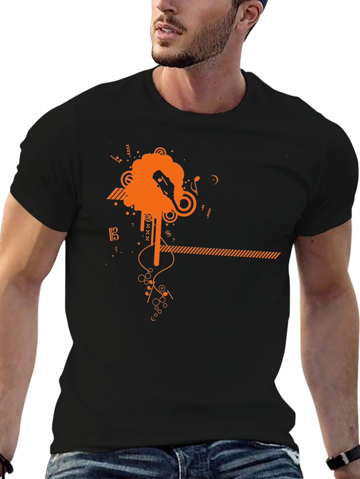 Modern Music Graphic Tee - Black