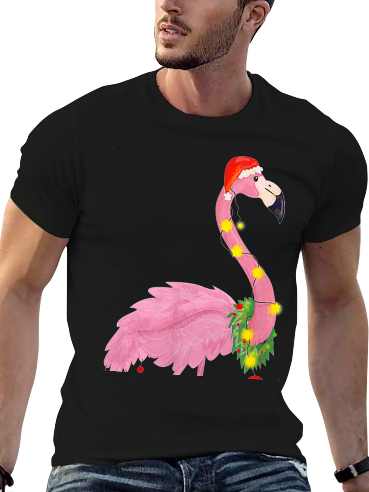 Festive Flamingo Christmas T-Shirt