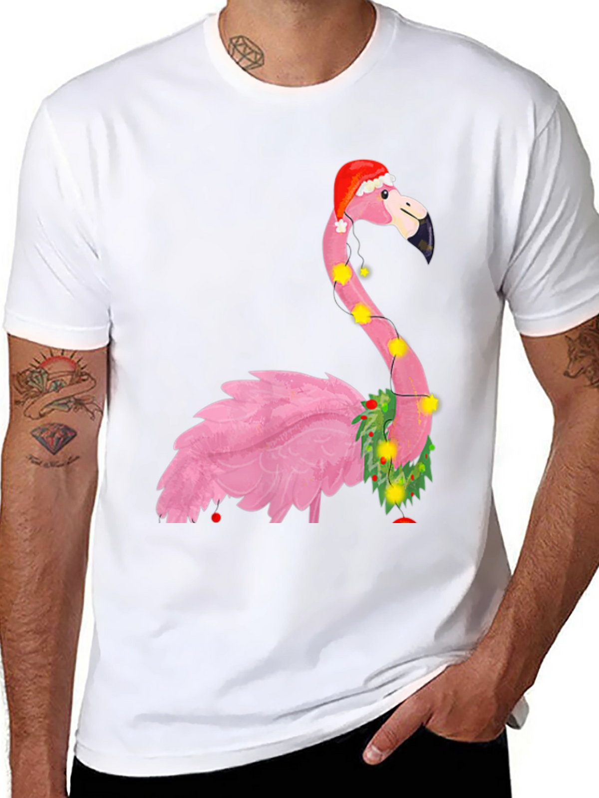 Festive Flamingo Christmas T-Shirt