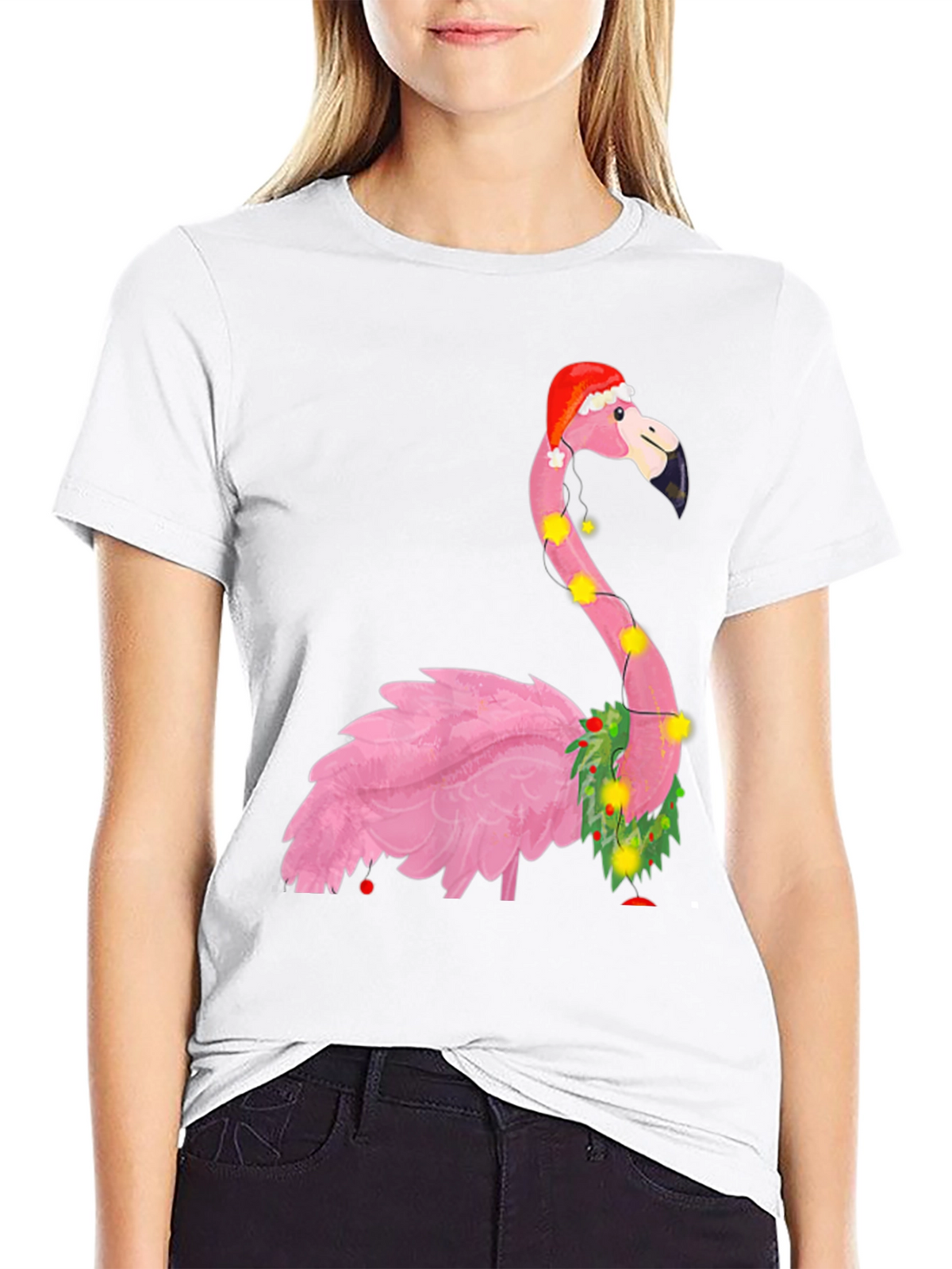 Festive Flamingo Christmas T-Shirt