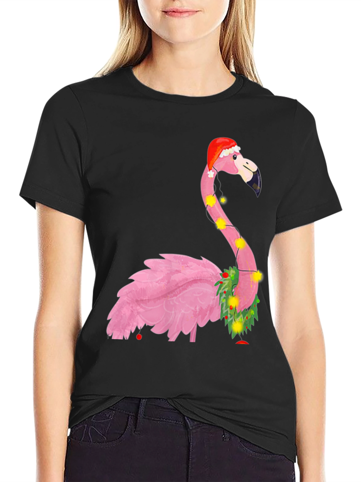 Festive Flamingo Christmas T-Shirt