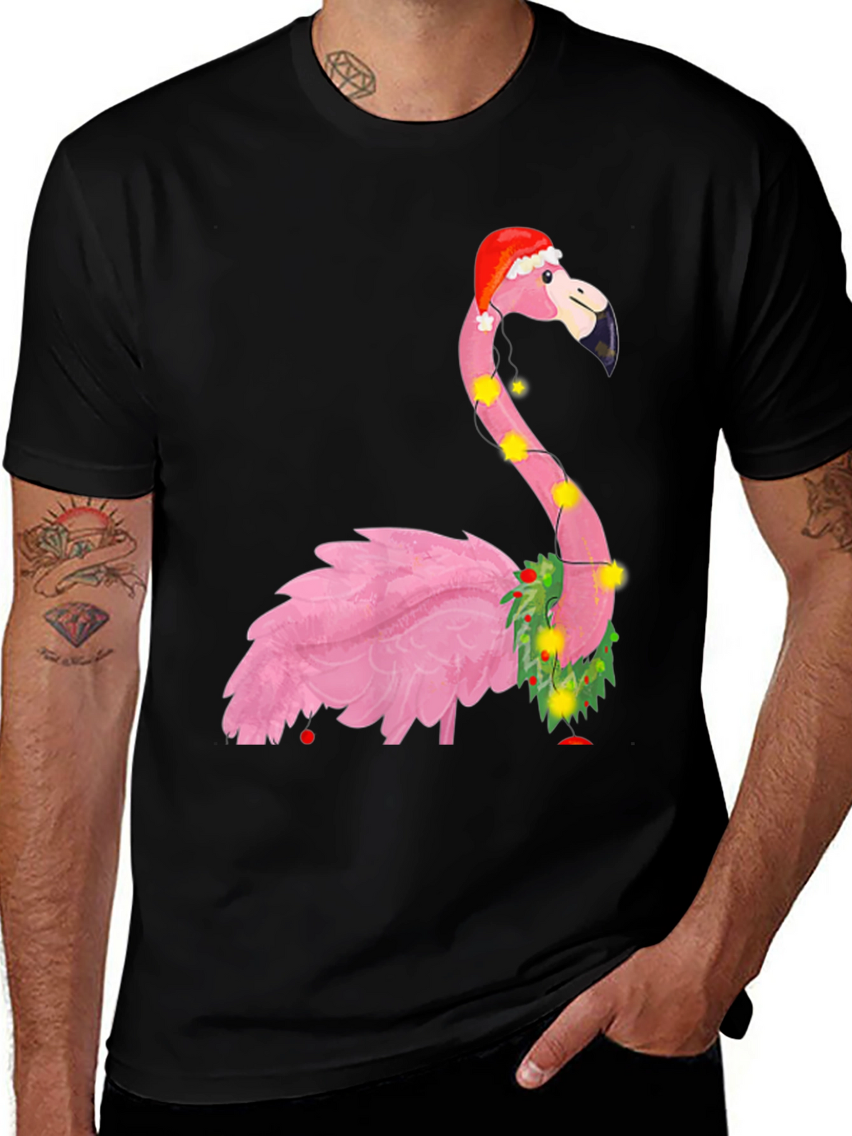 Festive Flamingo Christmas T-Shirt