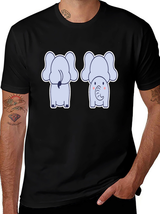 Cute Elephant Tee: Back & Front Design