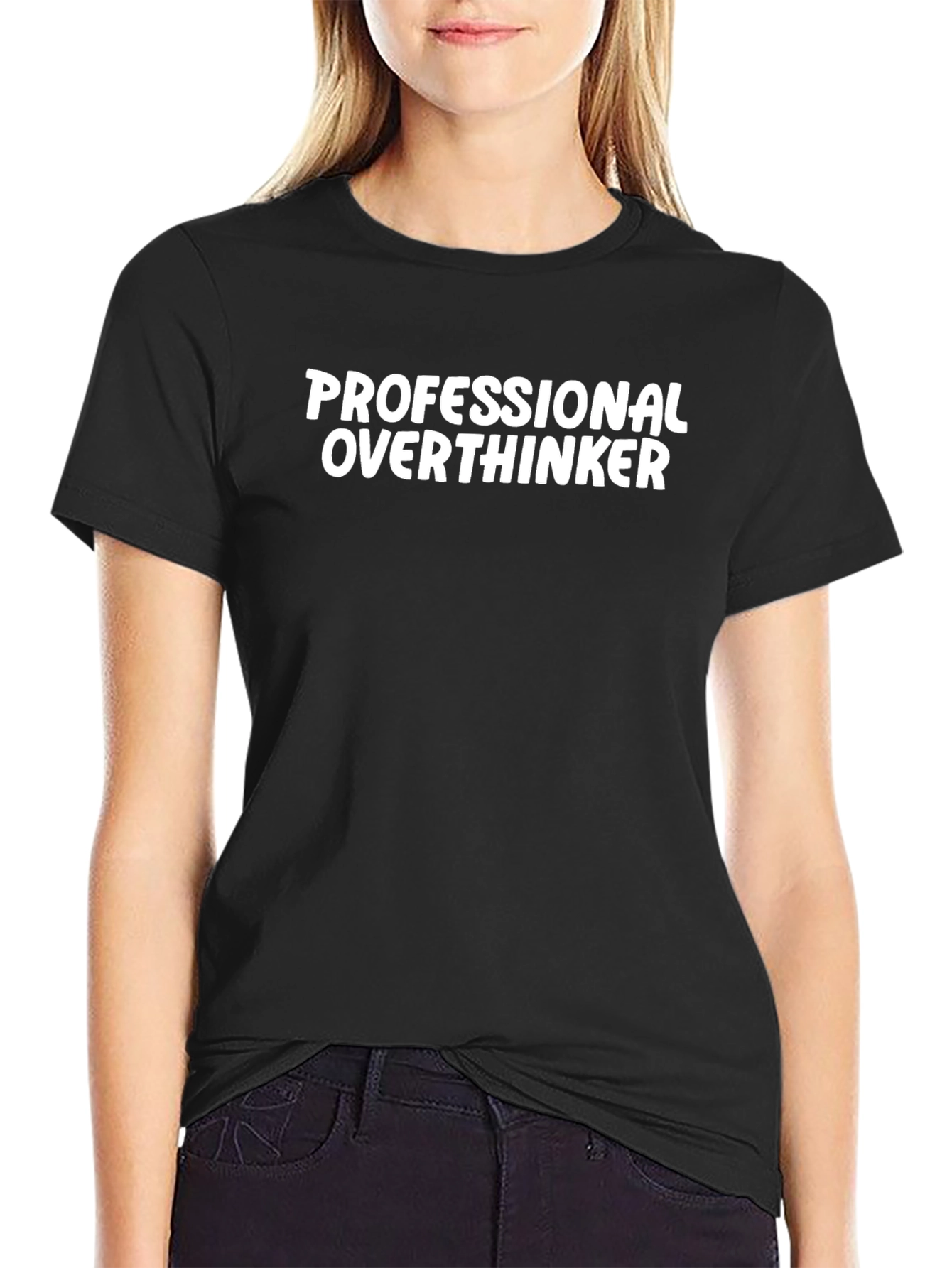 Professional Overthinker Tee - Black Cotton T-Shirt