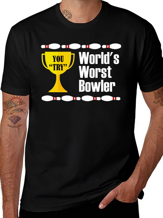 Worlds Worst Bowler T-Shirt - Novelty Bowling Tee