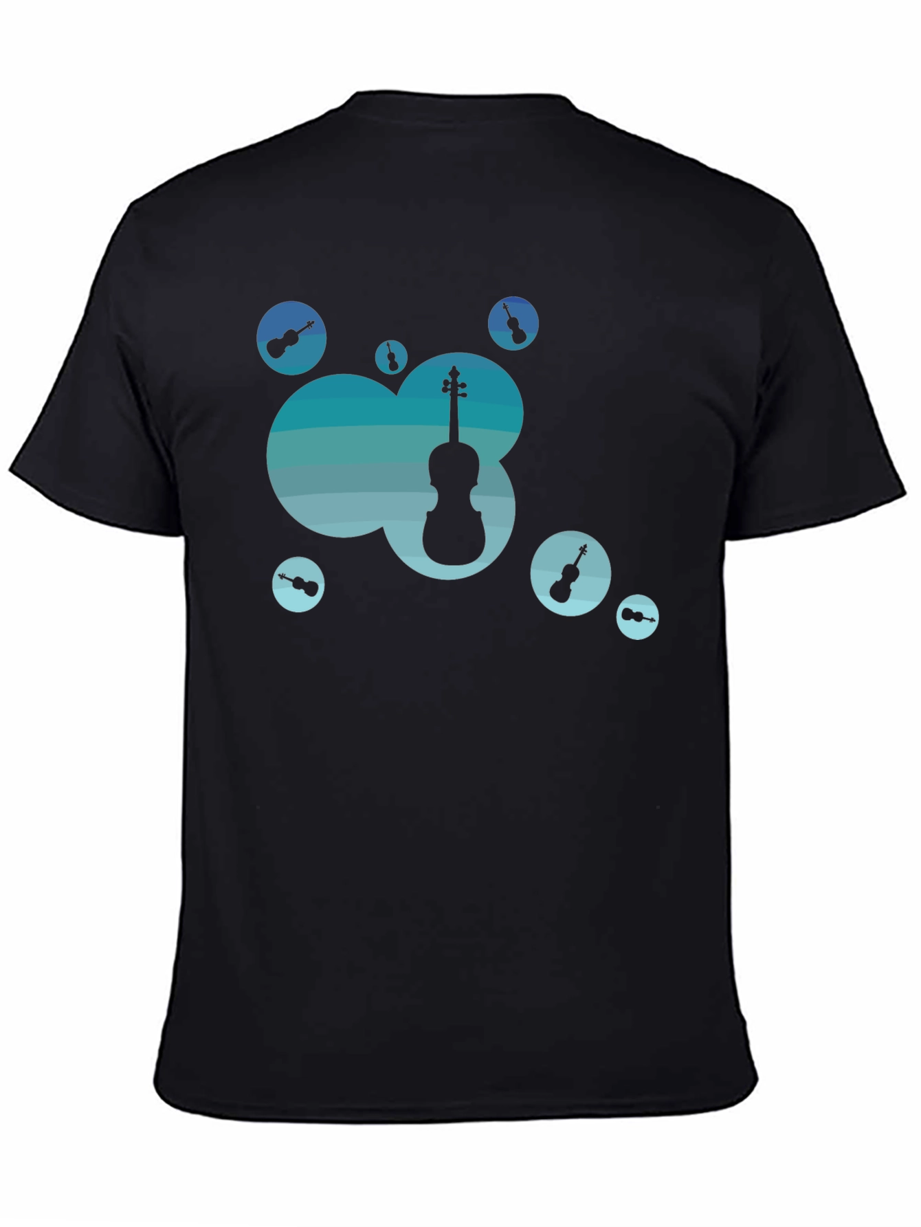 Stylish Black T-Shirt with Music Theme