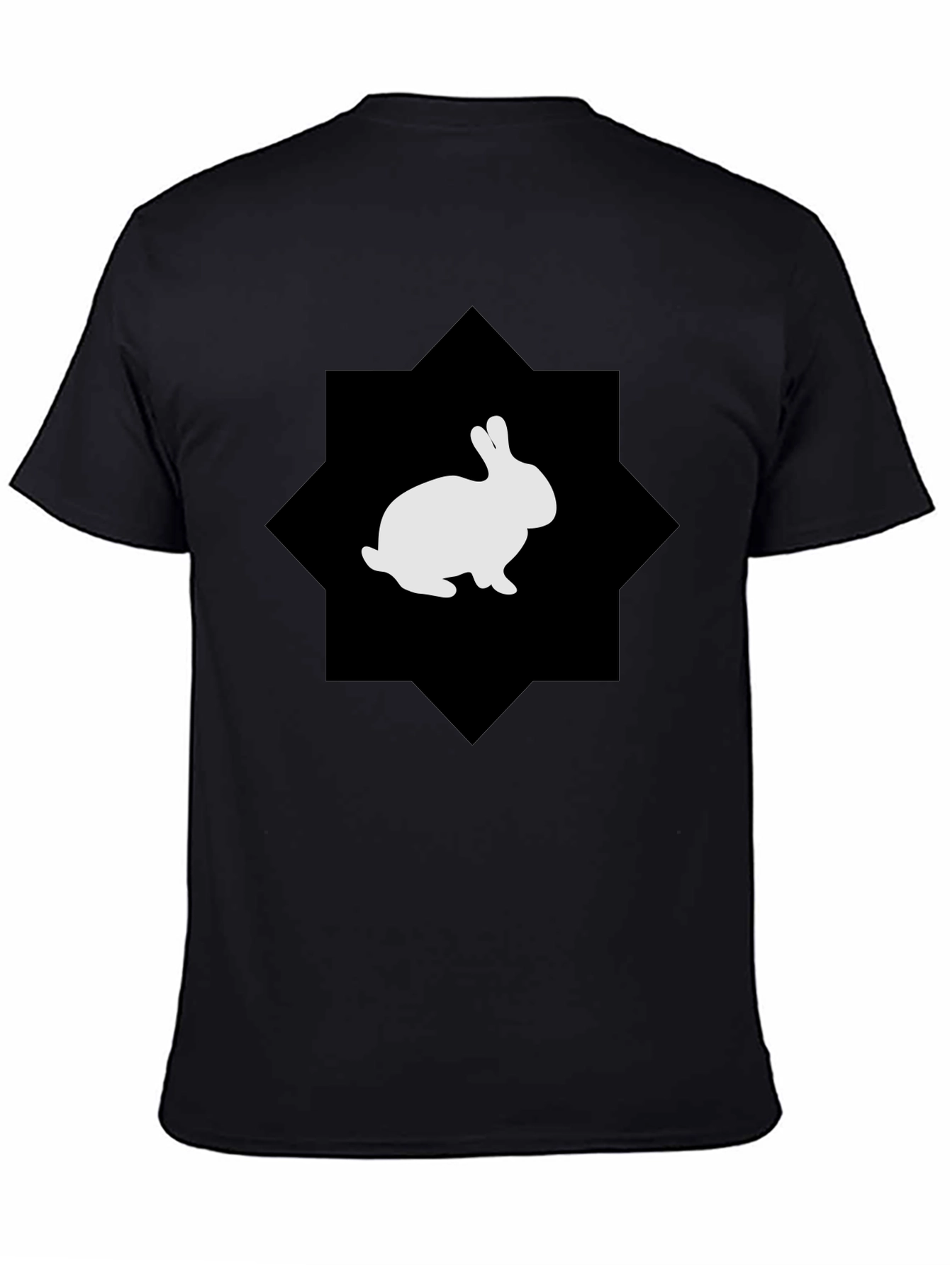 Rabbit Graphic Print Black Tee