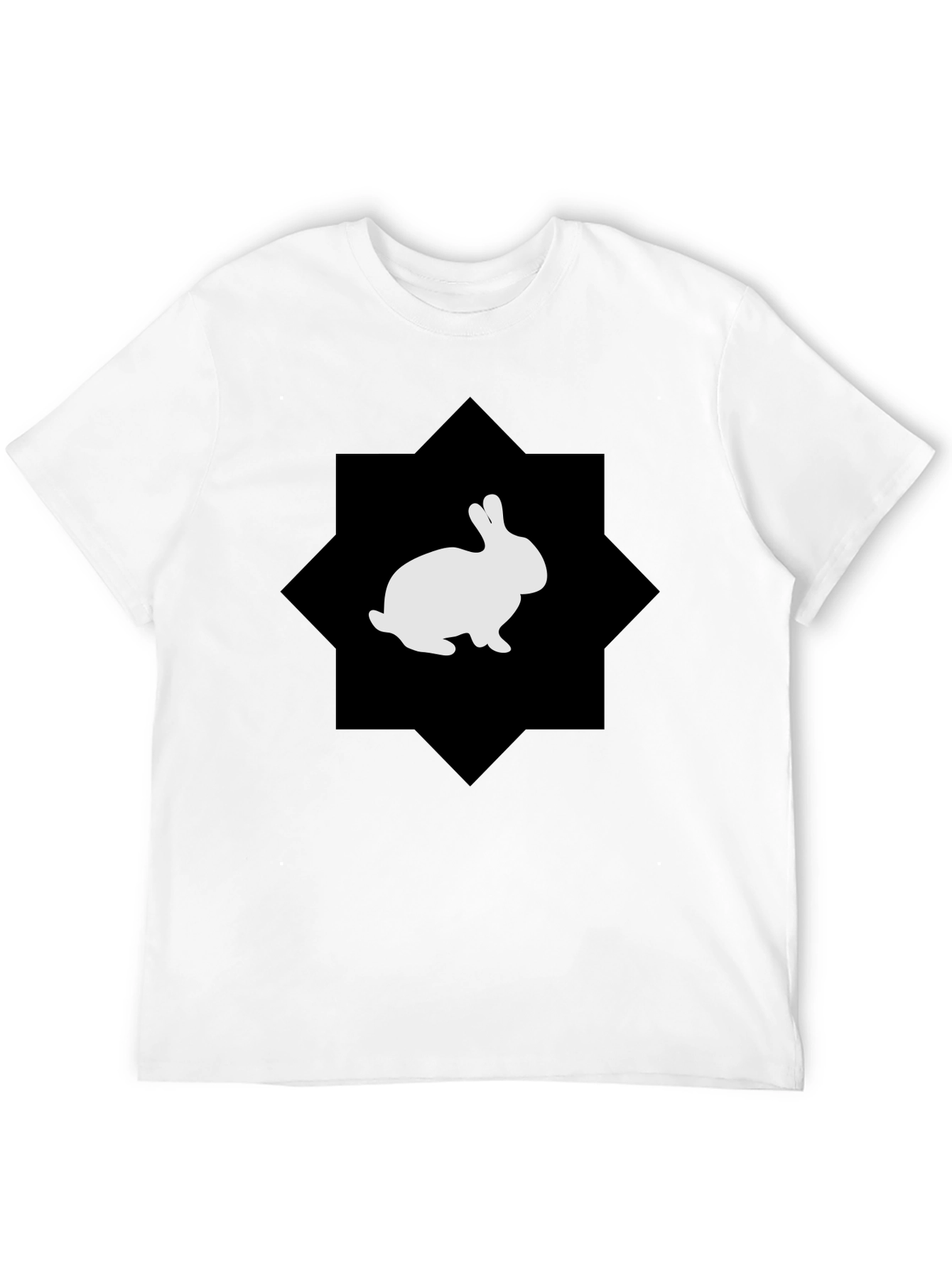 Rabbit Graphic Print Black Tee