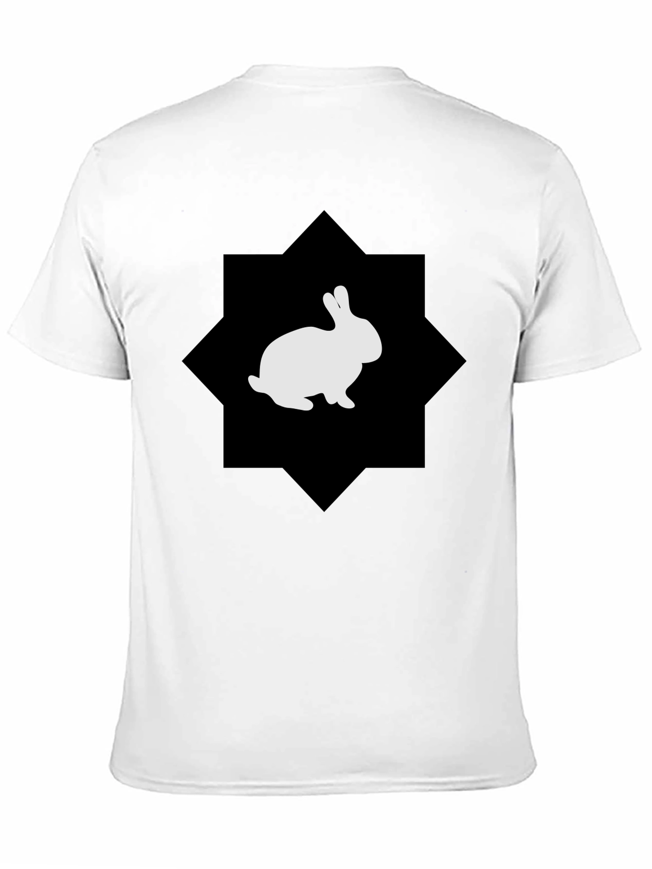 Rabbit Graphic Print Black Tee