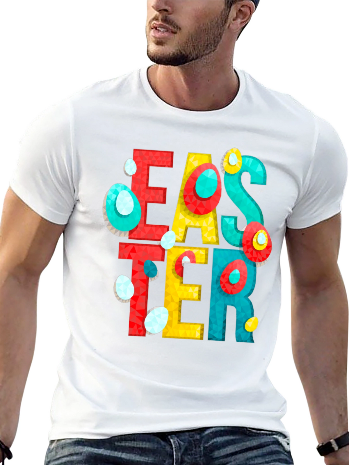 Easter Egg Hunt T-Shirt - Geometric Design