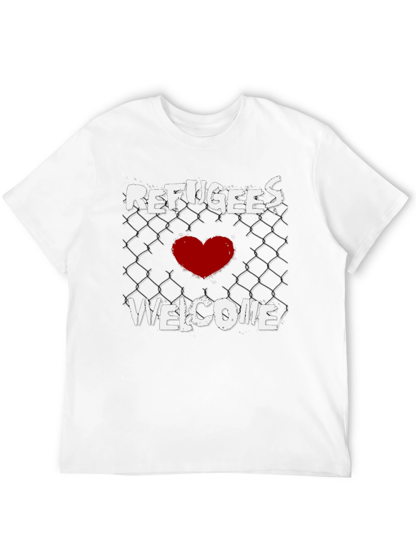 Refugees Welcome Graphic Tee - Black