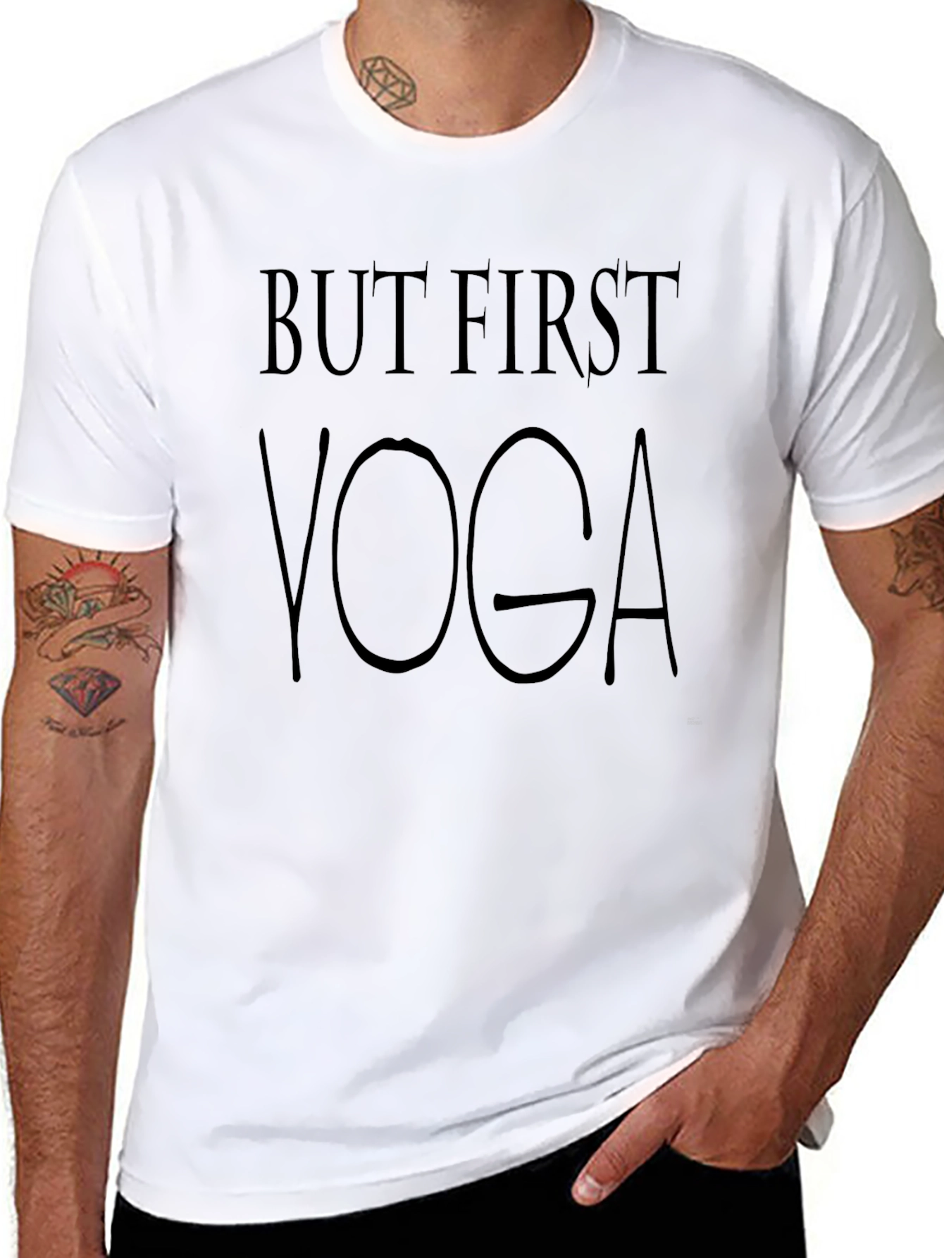 But First Yoga - Casual Black T-Shirt