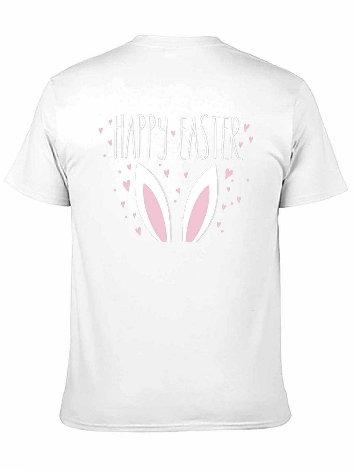 Happy Easter Bunny Ears Graphic Black T-Shirt