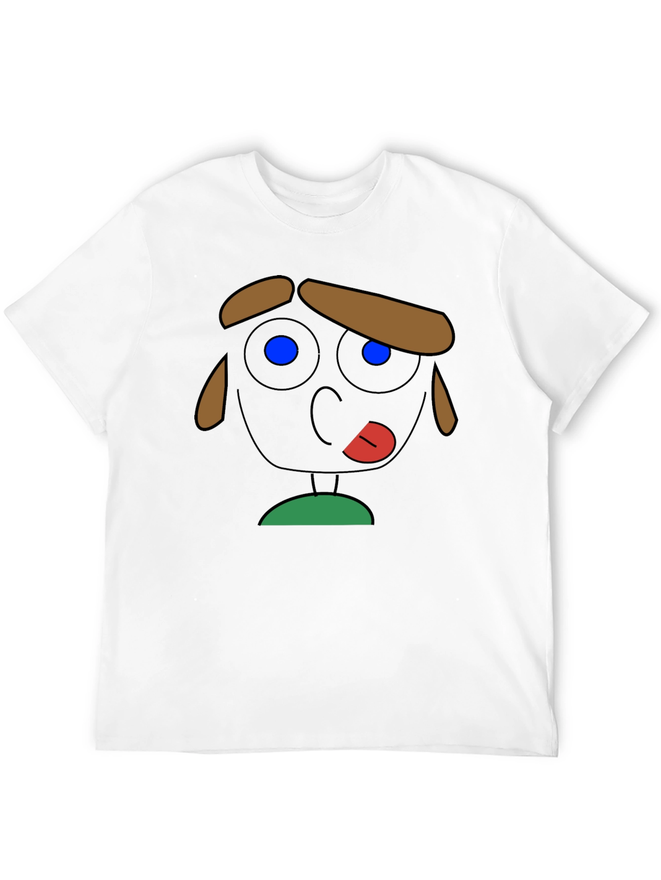 Cartoon Face Graphic Tee - Quirky Black T-Shirt
