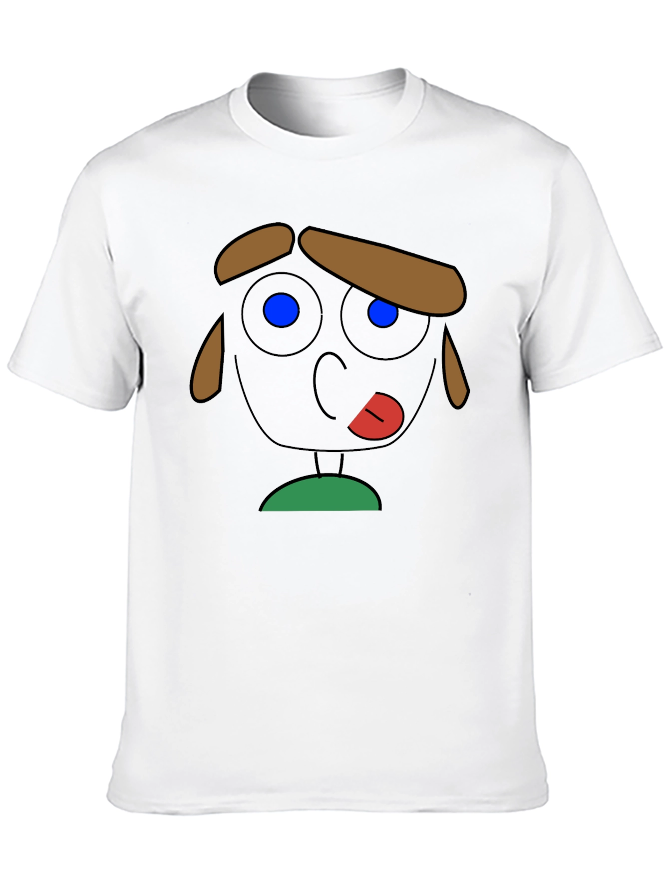 Cartoon Face Graphic Tee - Quirky Black T-Shirt