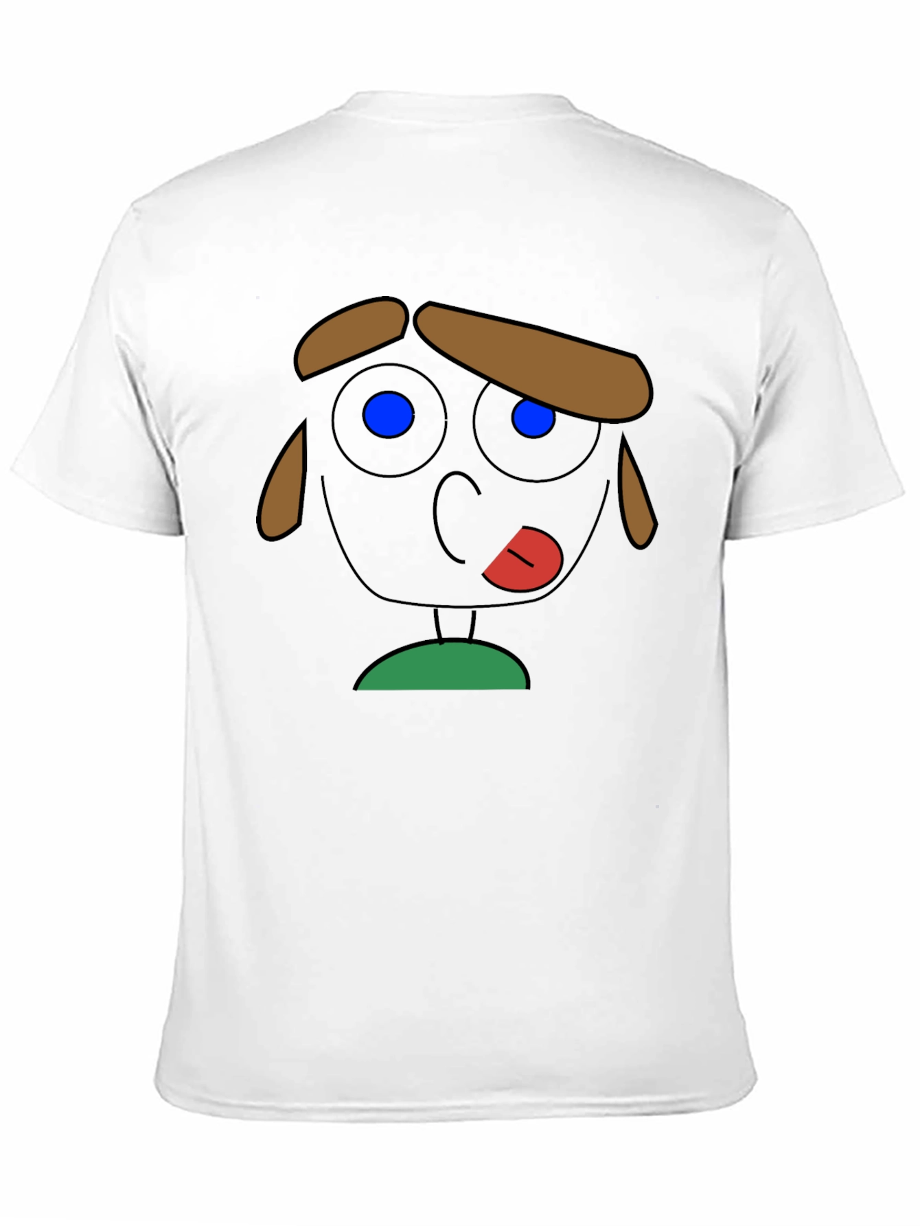 Cartoon Face Graphic Tee - Quirky Black T-Shirt