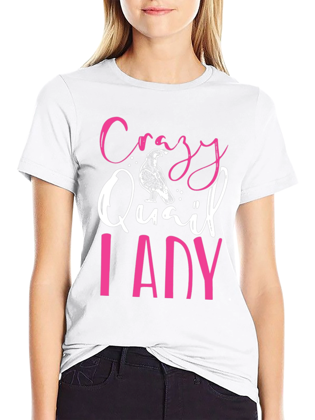 Crazy Quail Lady Graphic Tee - Black T-Shirt