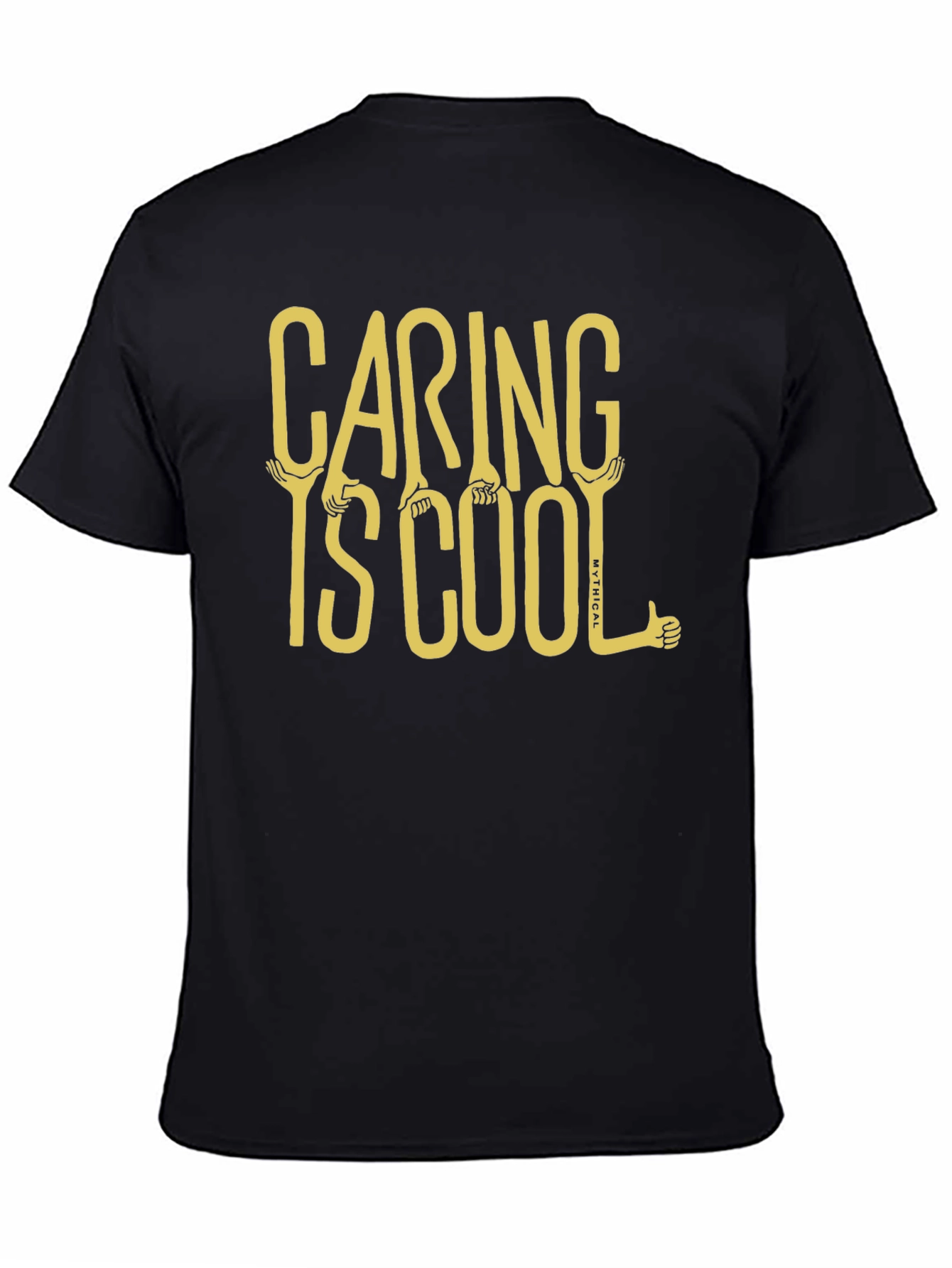 Caring is Cool Graphic Tee - Black Casual T-Shirt