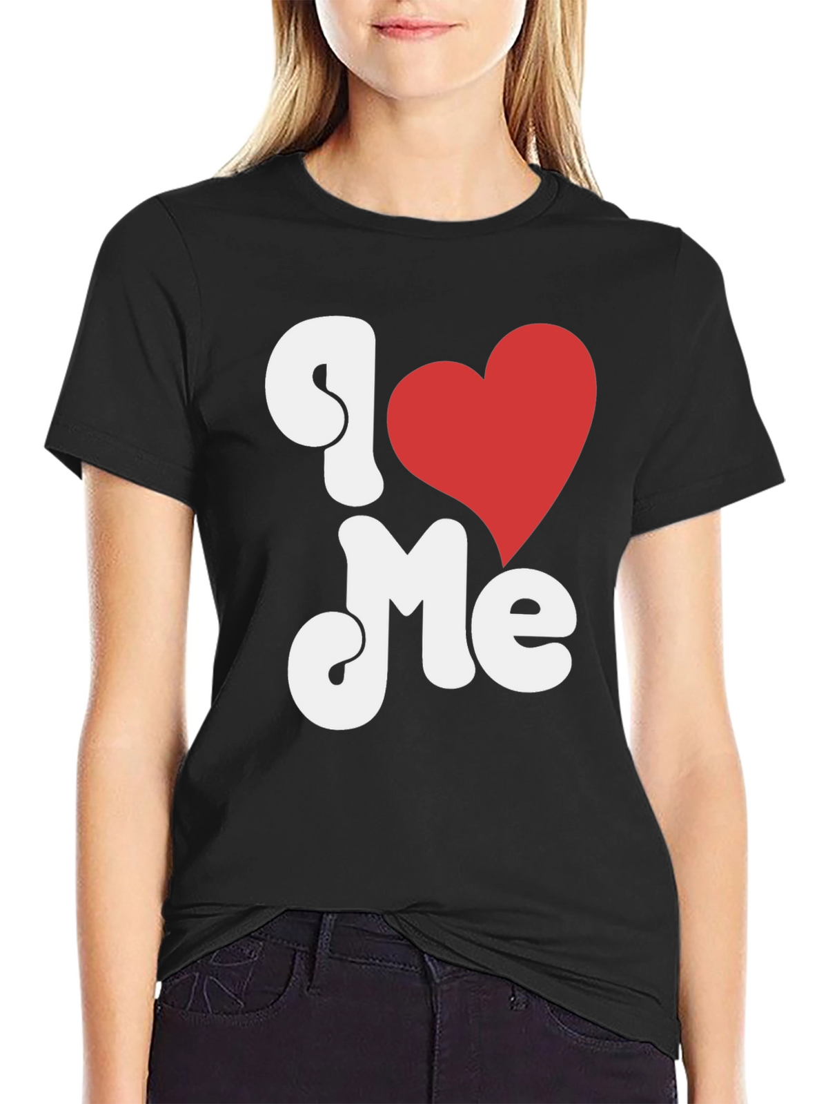 I Heart Me Black Graphic Tee