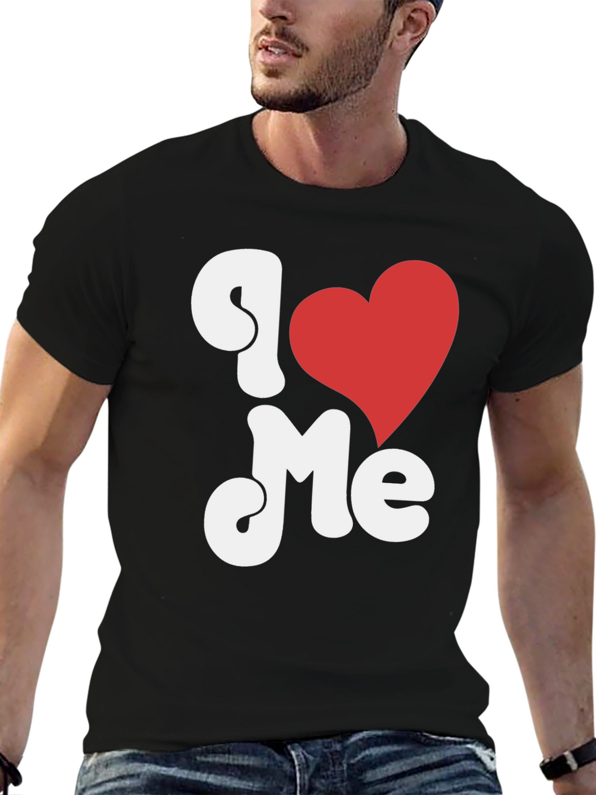 I Heart Me Black Graphic Tee
