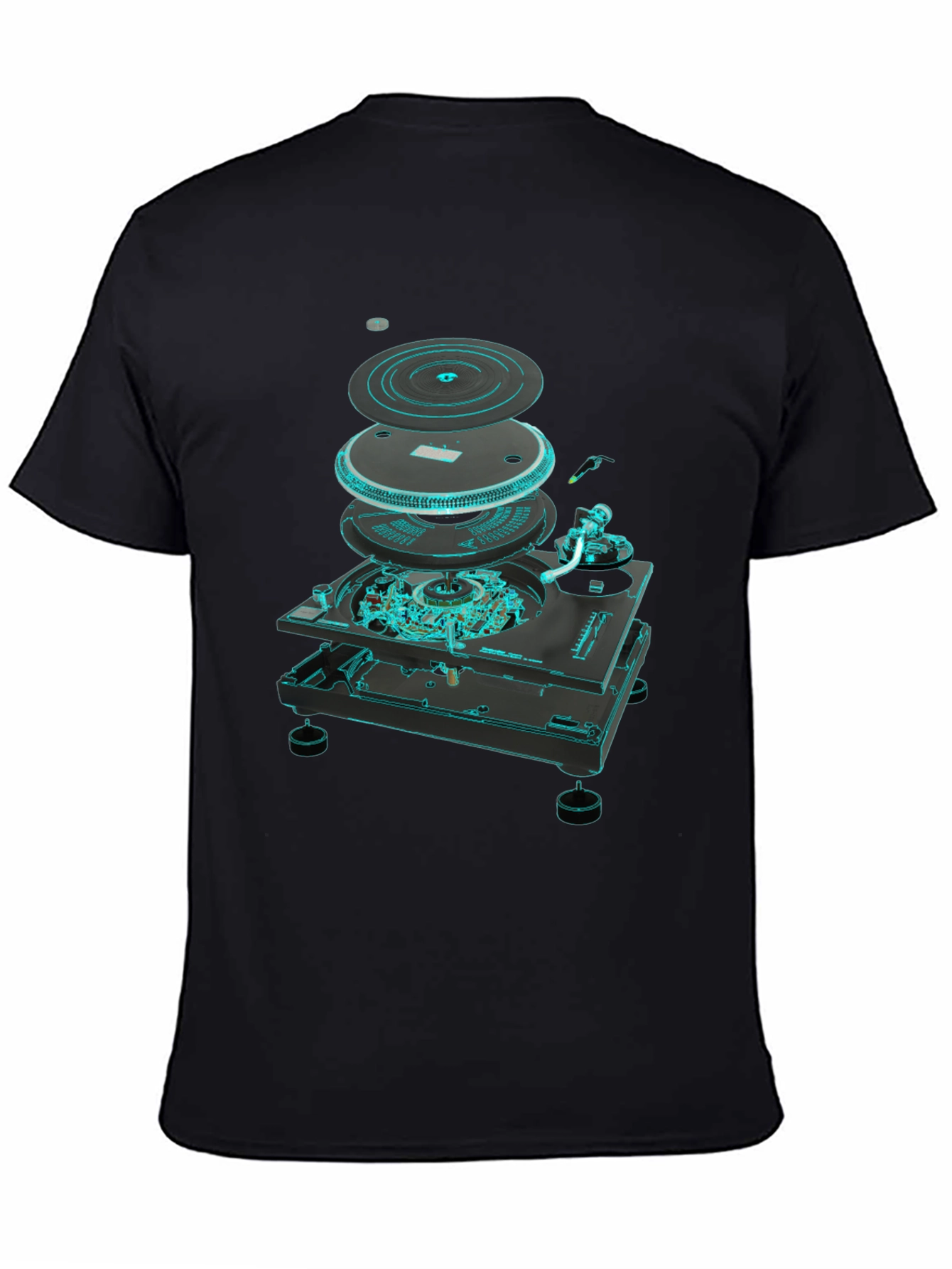 DJ Turntable Exploded View Graphic Tee