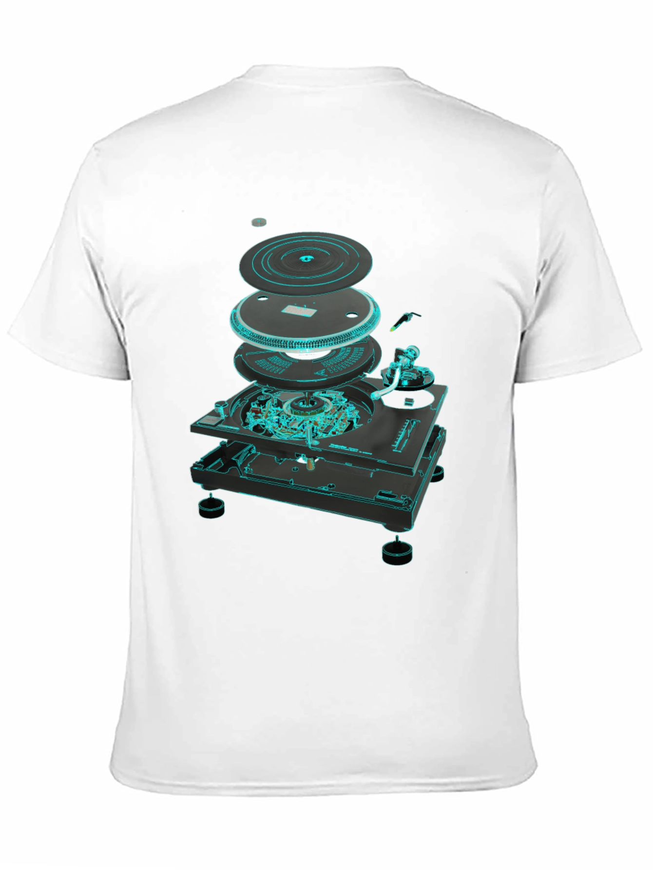 DJ Turntable Exploded View Graphic Tee